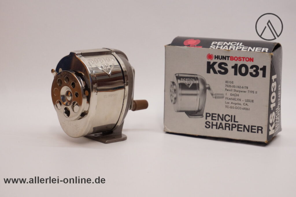 Hunt Boston KS1031 Kurbelspitzer | Bleistift-Spitzer | Vintage Pencil Sharpener mit OVP