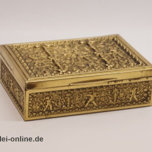 Erhard und Söhne | Messing Schatulle | Zigaretten Deckeldose mit Putten | Vintage 60-70er Jahre