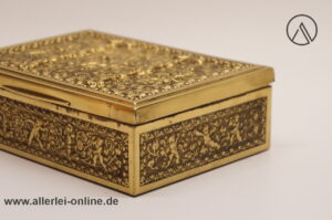 Vintage Erhard und Söhne | Messing Schatulle | Zigarettendose Deckeldose mit Putten Engel