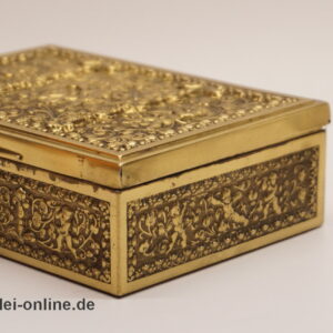 Vintage Erhard und Söhne | Messing Schatulle | Zigarettendose Deckeldose mit Putten Engel