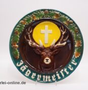 Jägermeister Keramik Wandteller | Ransbach Keramik Westerwald | Vintage 50-60er Jahre Werbeträger