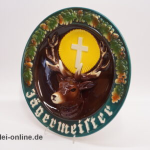 Jägermeister Keramik Wandteller | Manufaktur Ransbach Keramik (Westerwald) | Vintage 50-60er Jahre