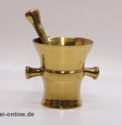 Massiver Messing Mörser mit Stößel | Alter Apothekermörser / Kräutermörser