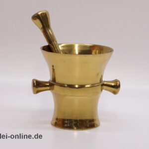 Massiver Messing Mörser mit Stößel | Alter Apothekermörser / Kräutermörser