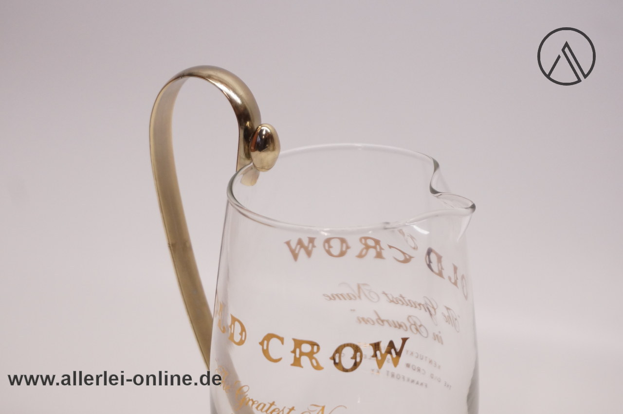 OLD CROW Kentucky Bourbon Whisky Glaskrug | Vintage 50s Glas Krug OLD CROW Kentucky Bourbon Whisky Glaskrug | Vintage 50s Glas Krug