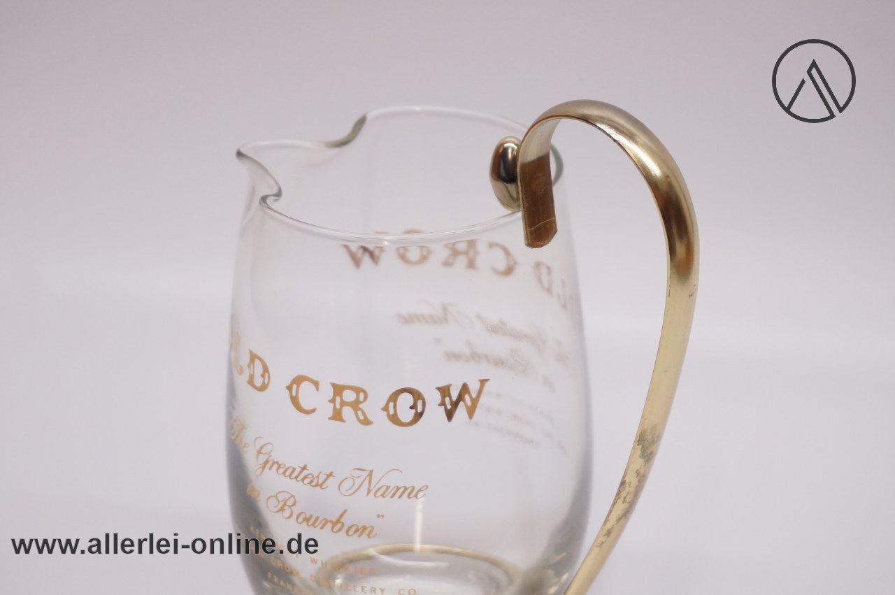 OLD CROW Kentucky Bourbon Whiskey Glaskrug | Vintage Glas Krug Karaffe OLD CROW Kentucky Bourbon Whiskey Glaskrug | Vintage Glas Krug Karaffe