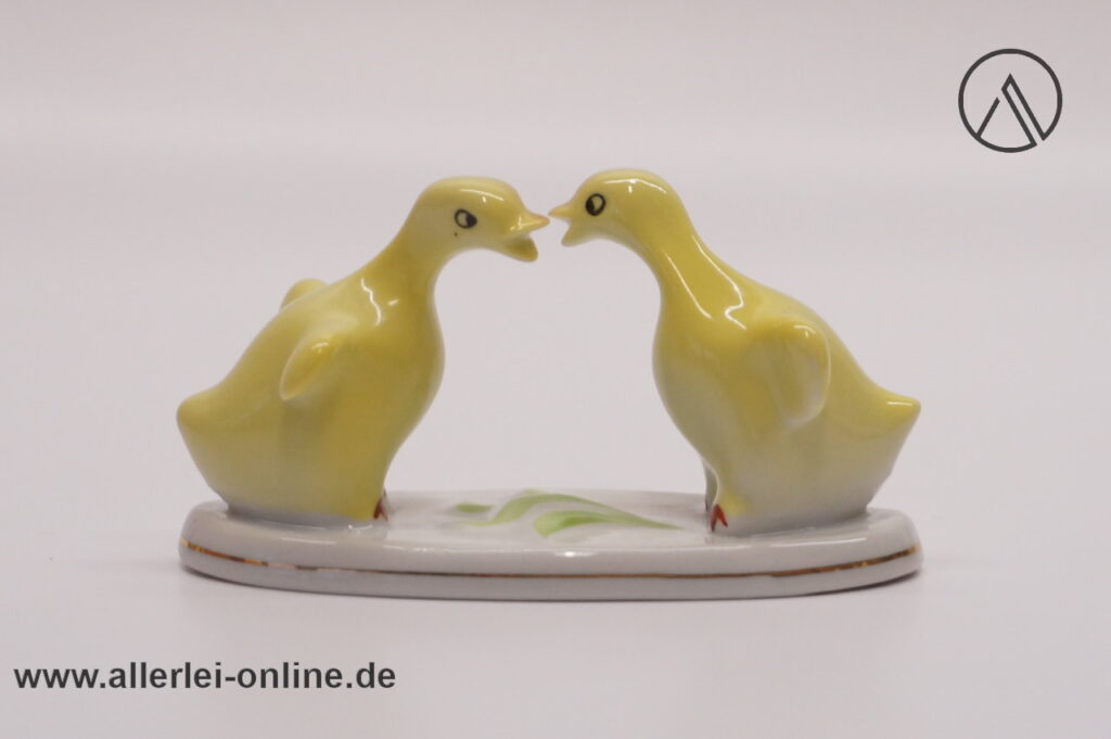 Porzellan Entenküken | Vintage Miniatur Enten Porzellanfigur | Russisches 60er Jahre Porzellan