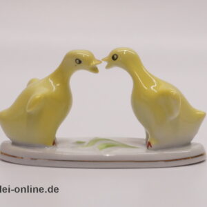 Porzellan Entenküken | Vintage Miniatur Enten Porzellanfigur | Russisches 60er Jahre Porzellan