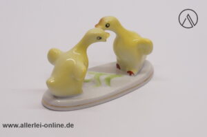 Porzellan Entenküken | Vintage Miniatur Enten Porzellanfigur | Russisches Porzellan
