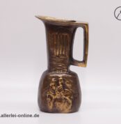 Horst Dalbeck Bronze Relief-Krug | Vintage 2,5 Kg Massiv Bronze Henkelvase | 21 cm