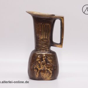 Horst Dalbeck Bronze Relief-Krug | Vintage 2,5 Kg Massiv Bronze Henkelvase | 21 cm