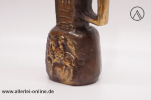 Horst Dalbeck Qualitäts Bronze Krug | Vintage 2,5 Kg Massiv Bronze Henkelvase | 21 cm