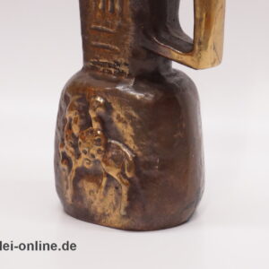 Horst Dalbeck Qualitäts Bronze Krug | Vintage 2,5 Kg Massiv Bronze Henkelvase | 21 cm