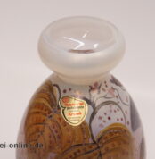 Vintage Joska Waldglashütte Bodenmais Glas Vase | Blumenvase | Handbemalt mit Libelle und Blattwerk | 17,5 cm