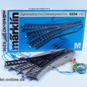 Märklin H0 | Märklin M-Gleis 5214 | Symmetrische Dreiwegweiche | Elektromagnetische Weiche mit OVP
