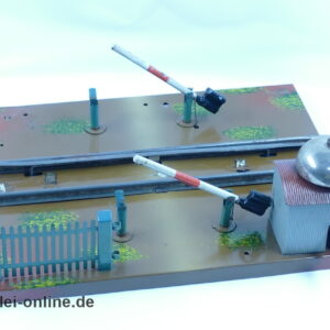 Märklin Spur 0 | Bahnübergang mit Uhrwerk Glocke | Läutewerk | Vorkrieg Blech Gebäude / Blechspielzeug