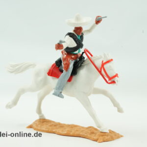Timpo Toys Mexikaner | Bandit mit Pferd | Rote Zügel / Zaumzeug | Vintage Timpo Toys Ltd. Steckfigur