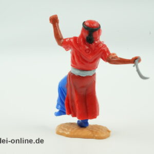 Timpo Toys Araber | Araber mit Säbel rot | Vintage Timpo Toys Steckfigur hinten