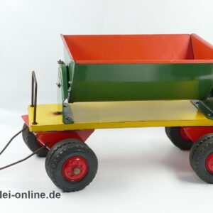 Steiff Kipplore Anhänger | Blech-Kippmuldenanhänger | Vintage 50-60er Jahre Steiff Holzspielzeug