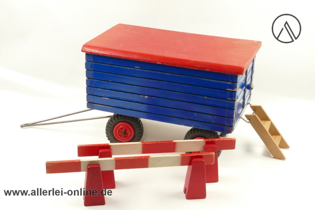 Steiff Bauwagen | Baustellen Anhänger | Vintage 50-60er Jahre Steiff Holzspielzeug