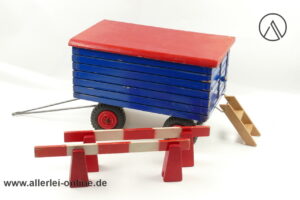 Steiff Bauwagen | Unimog Anhänger | Vintage 50-60er Jahre Steiff Holzspielzeug