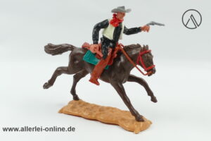 Timpo Toys | Cowboy zu Pferd mit Gewehr und Pistole | Vintage Timpo Toys Steckfigur
