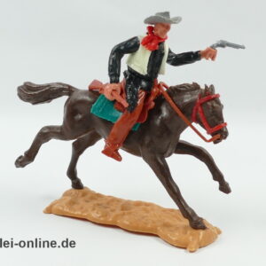 Timpo Toys | Cowboy zu Pferd mit Gewehr und Pistole | Vintage Timpo Toys Steckfigur
