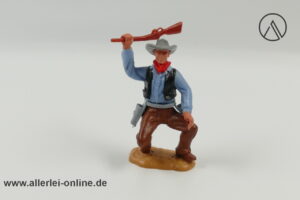Timpo Toys | Cowboy hockend mit Gewehr | Vintage Timpo Toys Steckfigur