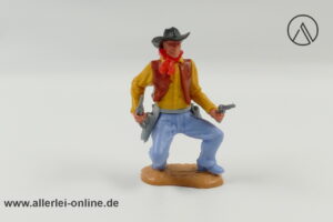 Timpo Toys | Cowboy hockend mit Pistolen | Vintage Timpo Toys Steckfigur