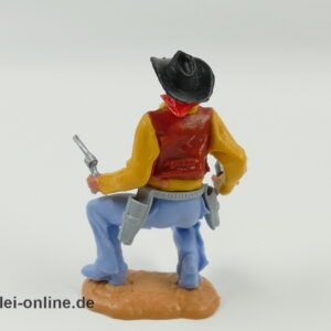 Timpo Toys | Cowboy hockend mit Pistolen | Vintage Timpo Toys Steckfigur hinten
