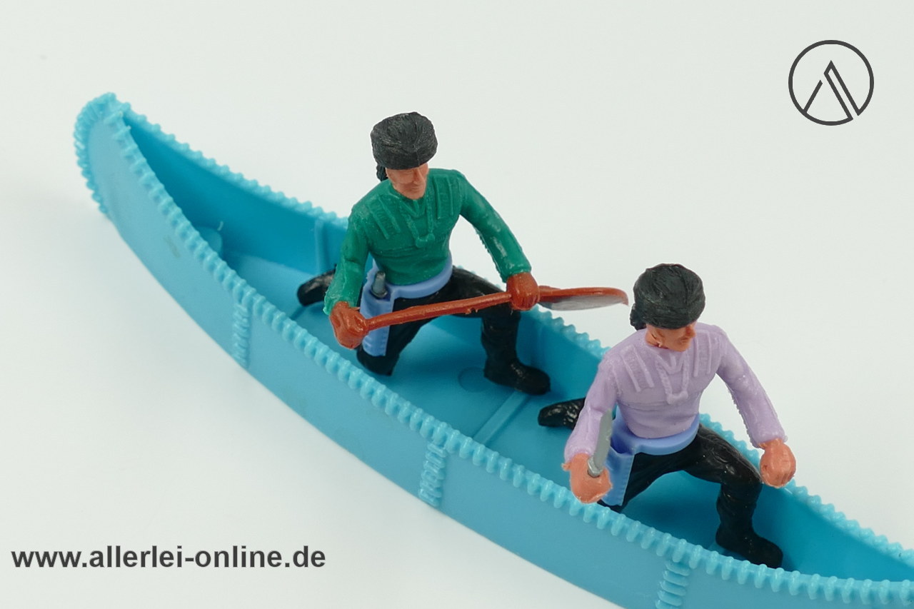 Timpo Toys | Kanu tnürkis mit 2 Trapper| Vintage Timpo Toys Steckfigur oben Timpo Toys | Kanu tnürkis mit 2 Trapper| Vintage Timpo Toys Steckfigur oben