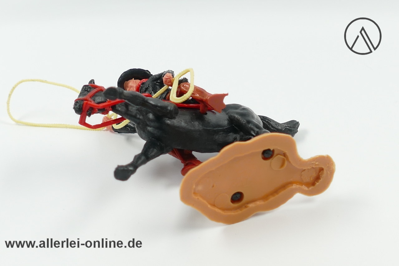 Timpo Toys | Cowboy zu Pferd mit Lasso | Vintage Timpo Toys Steckfigur unten Timpo Toys | Cowboy zu Pferd mit Lasso | Vintage Timpo Toys Steckfigur unten