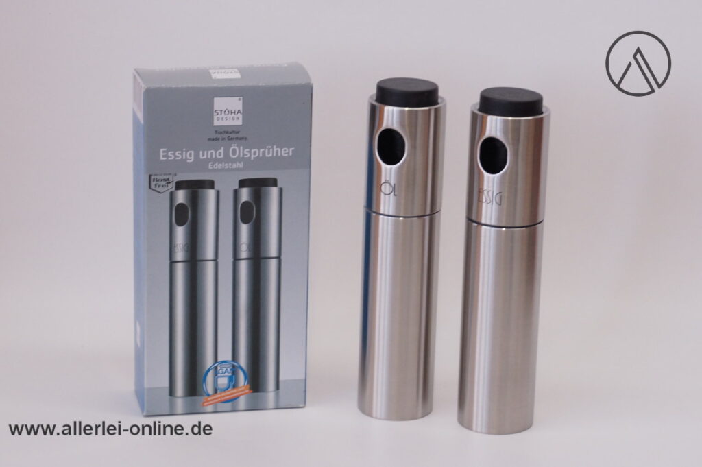 Stoha Design Menage | Essig und Ölsprüher Set | Edelstahl | unbenutzt in OVP