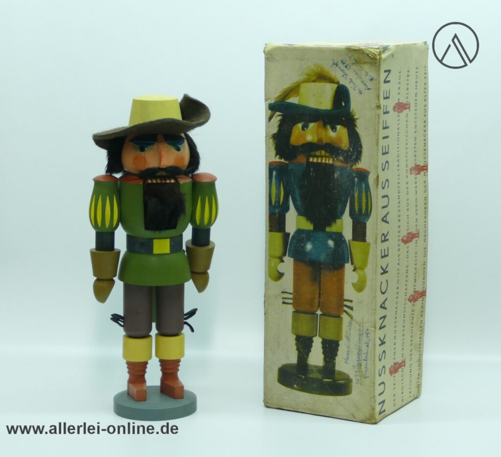 Vero DDR Nussknacker Musketier |Expertic Seiffen Erzgebirge | grün | 34 cm | in OVP