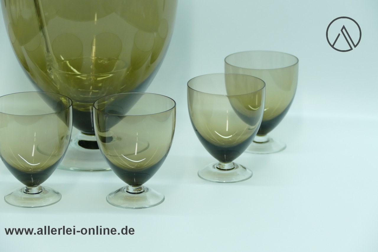 Rauchglas Bowle-Set Rauchglas mit Glaskelle | 50-60er Jahre Zwiesel Glas | Heinrich Löffelhardt Design Rauchglas Bowle-Set Rauchglas mit Glaskelle | 50-60er Jahre Zwiesel Glas | Heinrich Löffelhardt Design