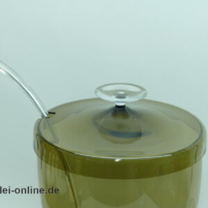 Rauchglas Bowle-Service mit 6 Weingläser und Kelle aus Glas | 50-60er Jahre Zwiesel Glas | Heinrich Löffelhardt Design