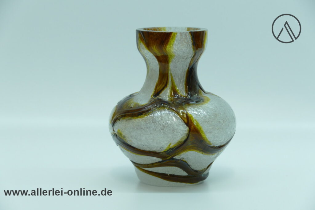 Spiegelau Bayern | Schaumglas Glas Vase | Blumenvase mit Irisierende Glasauflage