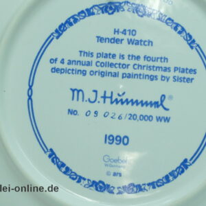 Hummel | Goebel Weihnachtsteller | Sammelteller | Merry Christmas - 1990