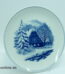 Meissen Porzellan Weihnachtsteller | Wandteller | Fachwerkhaus am Wald - Winterlandschaft 1963