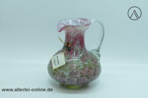 Alwe Regenhütte Glas Vase | Blumenvase Henkelvase | Signiert von 1991 E. Gaschler