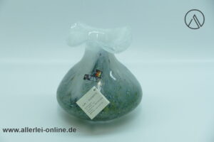 Alwe Regenhütte Glas Vase | Blumenvase | Künstlersignatur Signiert von 1993