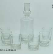 OKAL Whiskey Set | Vintage Bleikristall Mundgeblasen Waffelboden | Karaffe mit 6 Gläsern in OVP