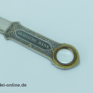 DEUTSCHE BANK Brieföffner mit Lupe | Antiker Brieföffner von Zwilling