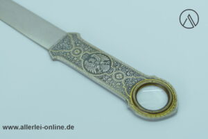 Edler DEUTSCHE BANK Brieföffner mit Lupe und Deutscher Adler | Antiker Brieföffner von Zwilling