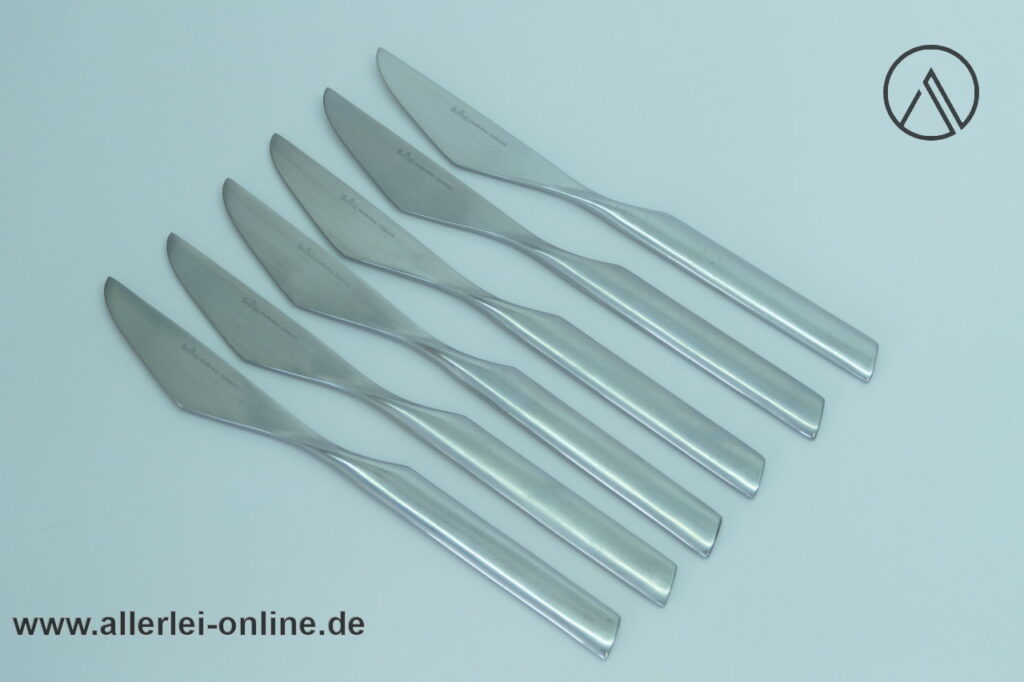 Rosenthal studio-linie | 6 Stück Rosenthal Composition Menü-Messer | Design Tapio Wirkkala für Rosenthal