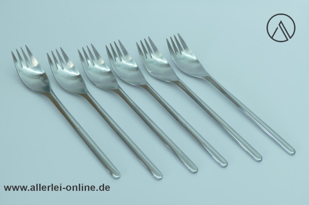 Rosenthal studio-linie | 6 Stück Rosenthal Composition Gabel | Menügabel | Design Tapio Wirkkala für Rosenthal