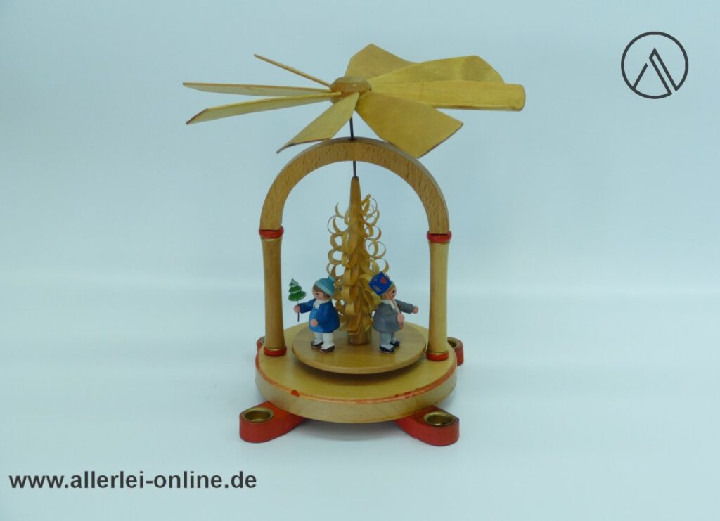 KWO Olbernhau Pyramide einstufig ,21 cm | Vintage Erzgebirge Pyramide