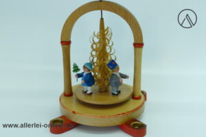 KWO Olbernhau Pyramide - Weihnachtspyramide einstufig ,21 cm | Vintage Erzgebirgische Holzkunst Pyramide
