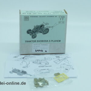 DAVO Traktor mit Pflug | Svoboda DT 12 | Resine Modellbausatz | Spur TT - 1:120
