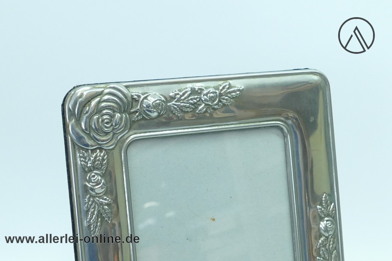 Vintage Bilderrahmen | Fotorahmen mit Rosen Verzierung im Jugendstil,versilbert | 18 x 23 cm Vintage Bilderrahmen | Fotorahmen mit Rosen Verzierung im Jugendstil,versilbert | 18 x 23 cm